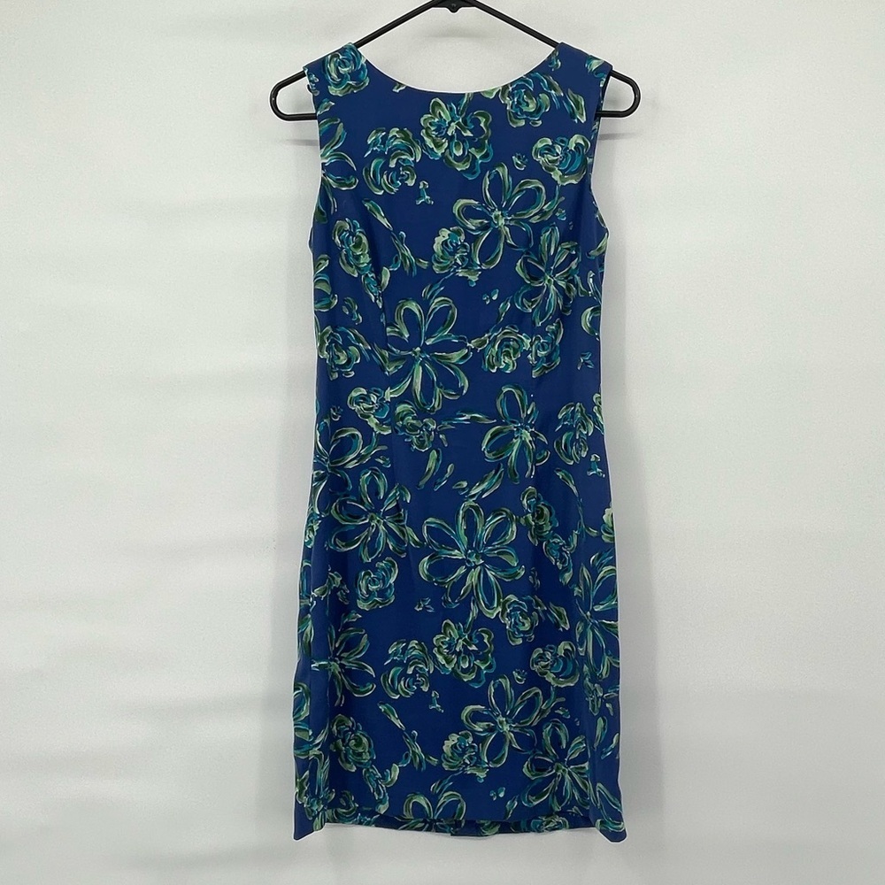 Vintage 90s U2 Wear me out blue floral shift dress